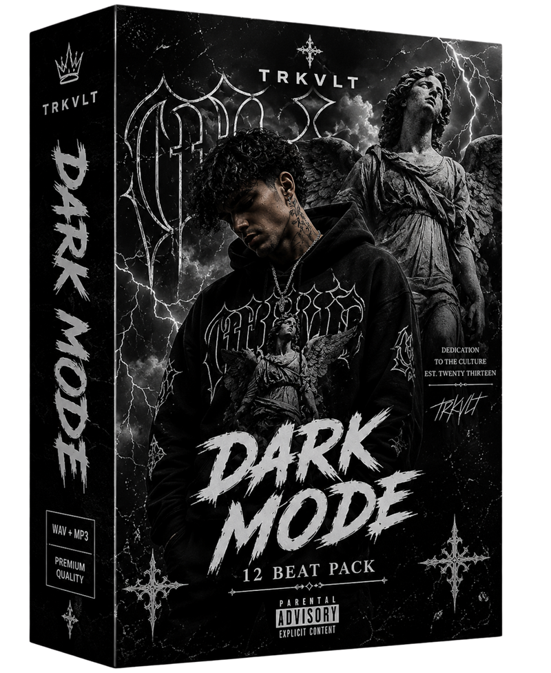 DARK MODE dark trap beat pack — 12 cinematic trap beats by TRKVLT, instant download